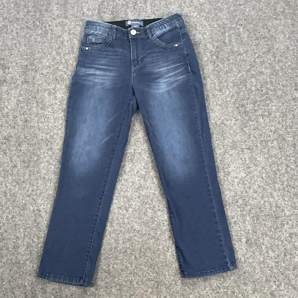 Democracy Ab Solution Jeans Womens 4P Blue Mid Rise Straight Stretch Petite